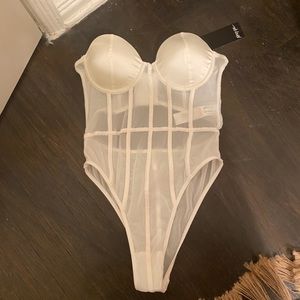Nast Gal white bustier bodysuit